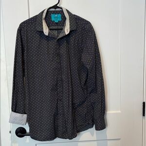 Men's Black Polka Dot Dress Shirt B9
